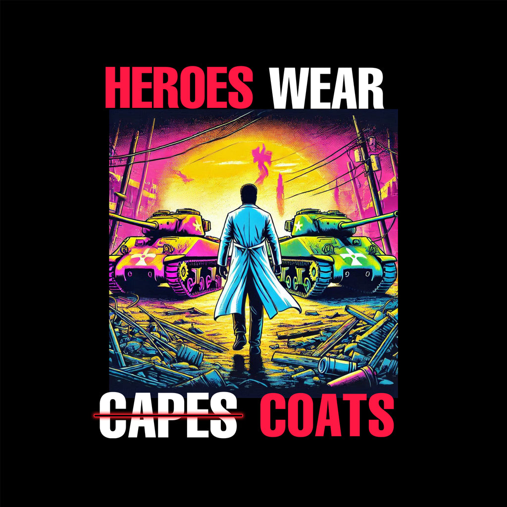 HEROES WEAR COATS Pullover Sweatshirt (UNISEX) inspired by Dr Abu Safia - Black