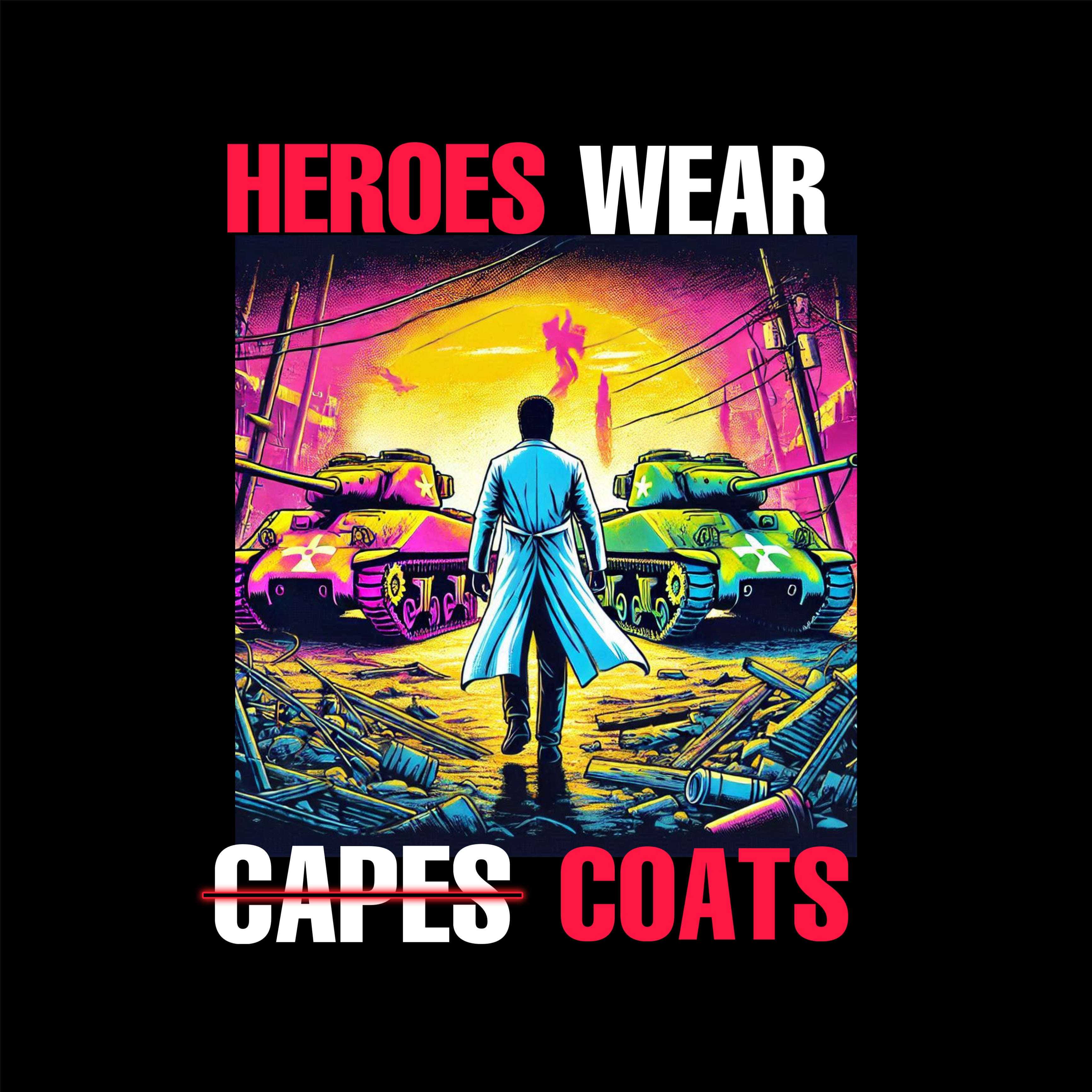 HEROES WEAR COATS Pullover Sweatshirt (UNISEX) inspired by Dr Abu Safia - Black
