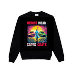 HEROES WEAR COATS Pullover Sweatshirt (UNISEX) inspired by Dr Abu Safia - Black
