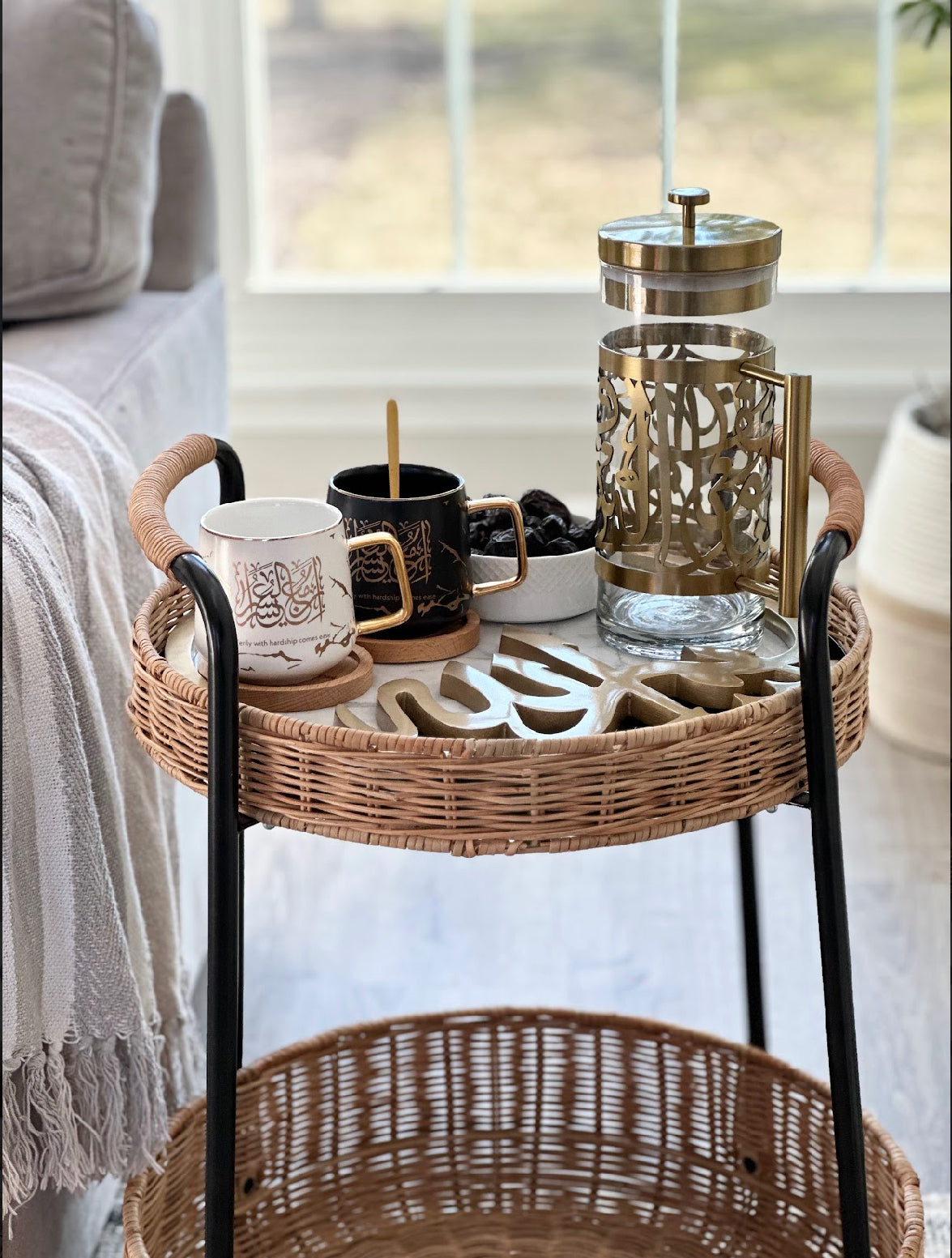 Arabic Calligraphy Pitcher Jug with Lid