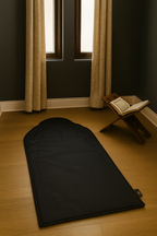 Linen Prayer Mat with Floral Embroidery and Beads – Islamic Prayer Rug