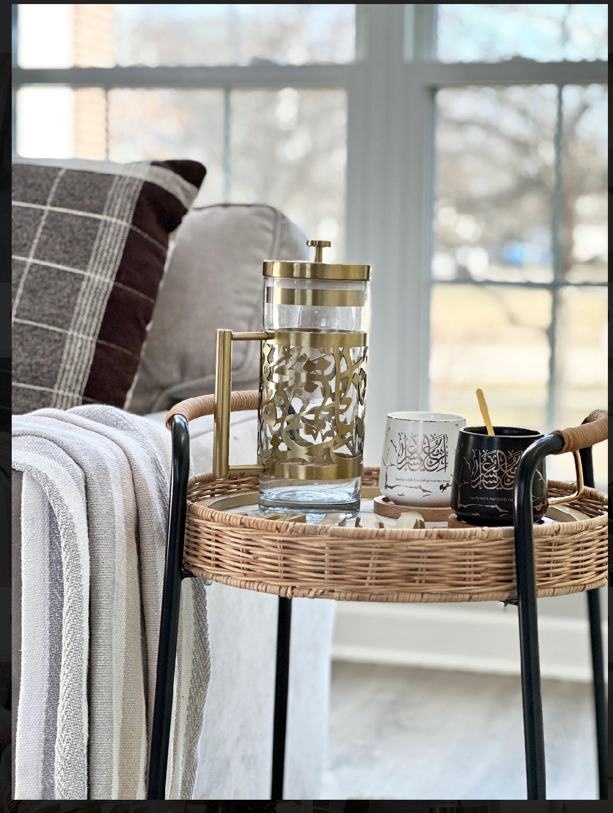 Arabic Calligraphy Pitcher Jug with Lid