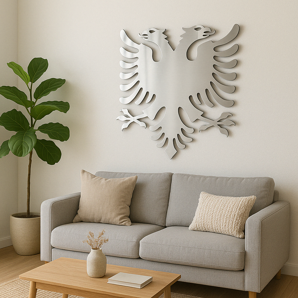 Albanian Eagle Logo in Stainless Steel