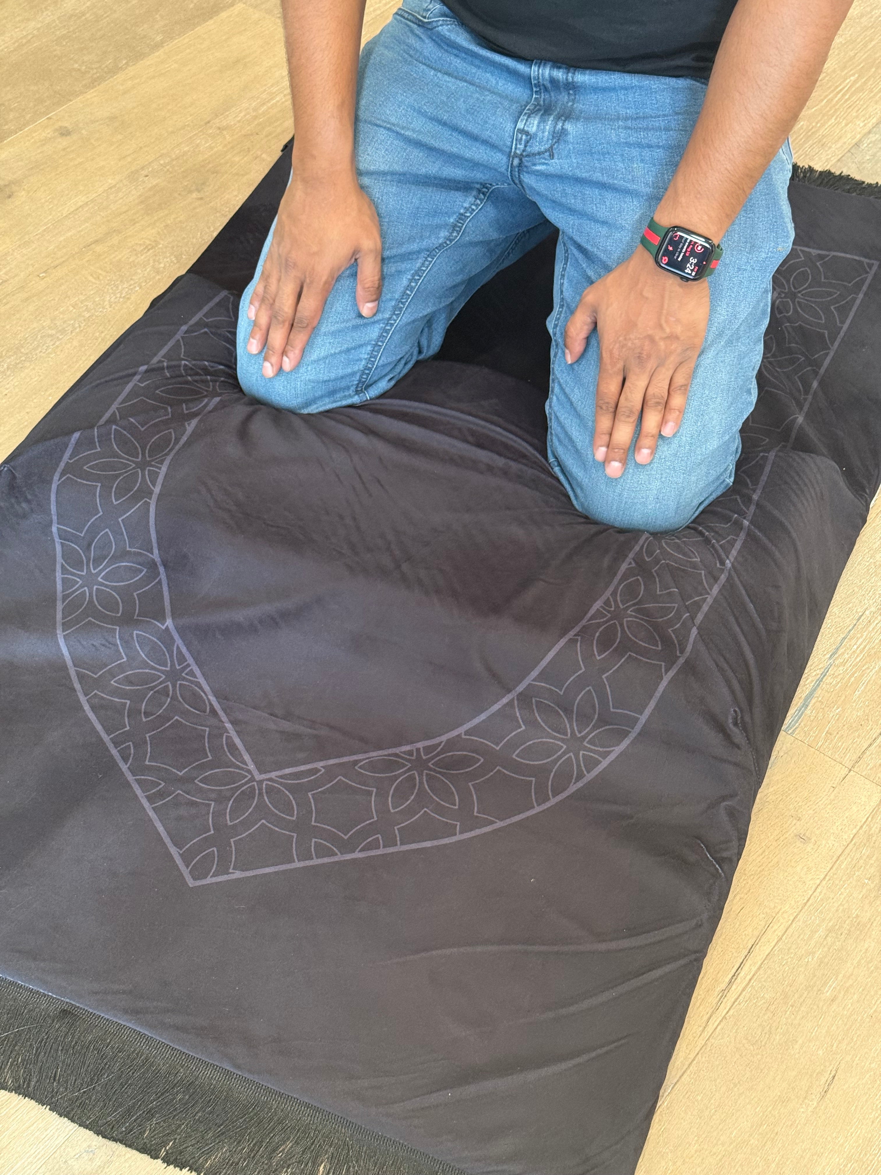 Rukuh Relief Memory Foam Prayer Mat – Extra Large Islamic Rug for Knee & Joint Support