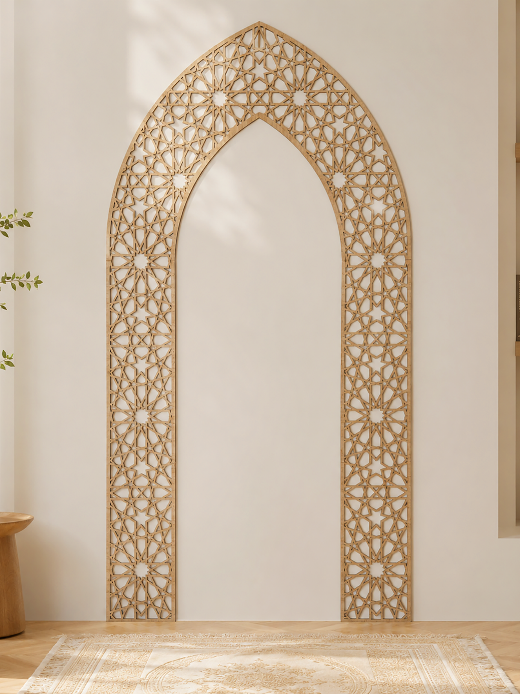 7ft Islamic Mihrab Arch Wall Decor | Premium Metal Prayer Corner Frame