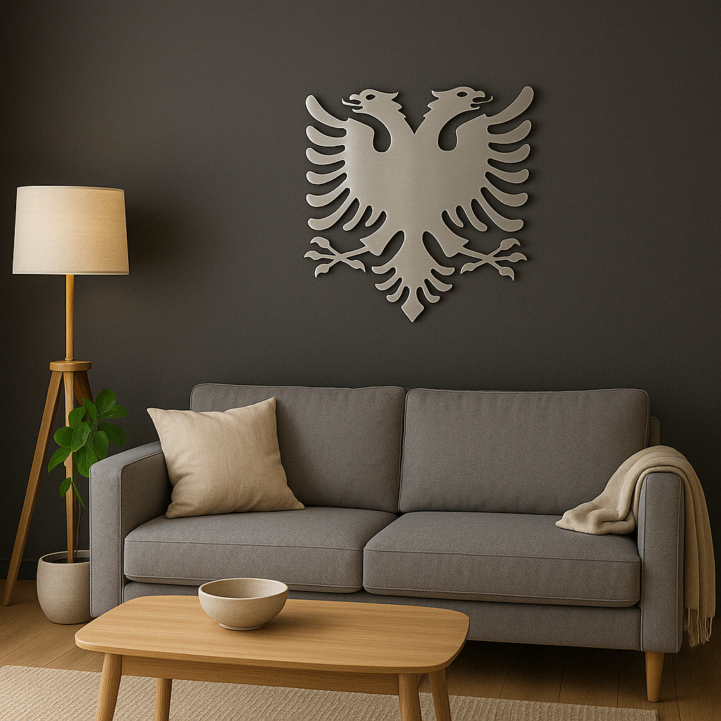 Albanian Eagle Logo in Stainless Steel
