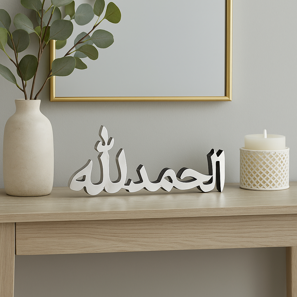 Alhamdulillah Arabic 3D Steel Table Decor