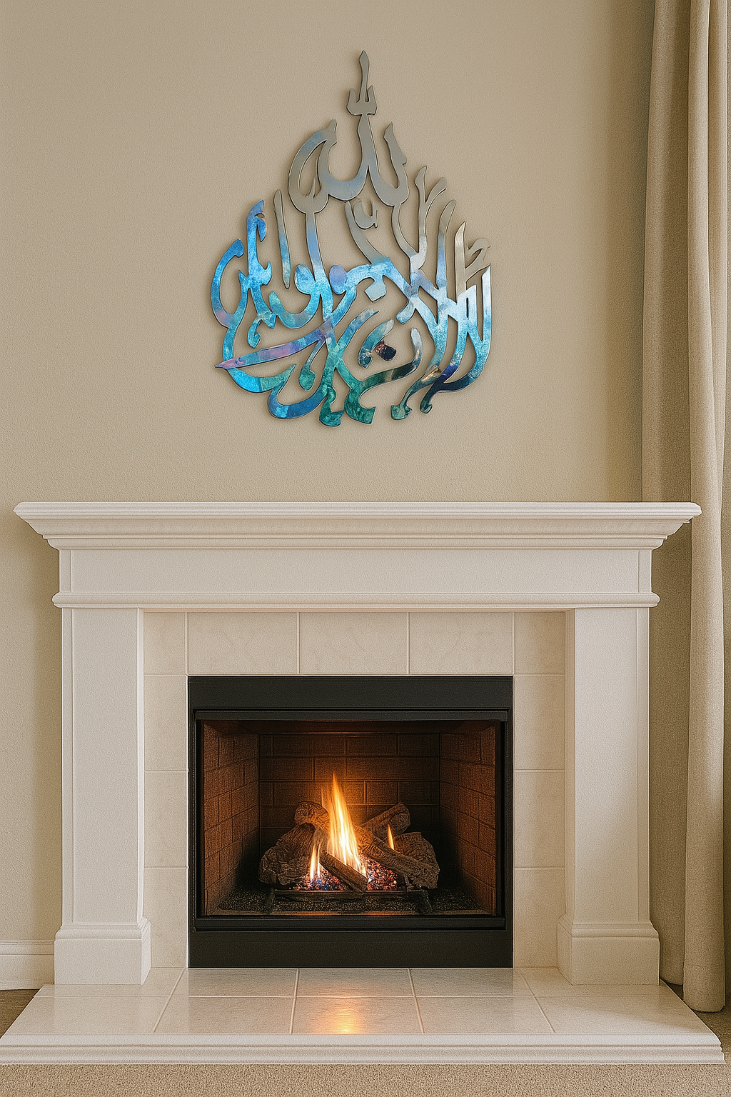 3D Stainless Steel Kalma Shahada Tear Drop (Made to order)