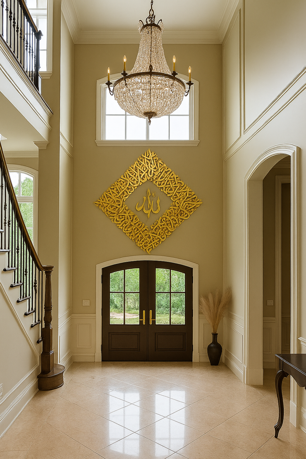 Ayat Al Kursi Diamond Shape Modern Islamic Calligraphy Art.