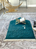 Luxury Padded Prayer Mat / Islamic Prayer Rug with Tote Bag – Non-Slip Floral Design