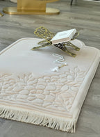 Luxury Padded Prayer Mat / Islamic Prayer Rug with Tote Bag – Non-Slip Floral Design