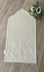 Luxury Padded Prayer Mat / Islamic Prayer Rug with Tote Bag – Non-Slip Floral Design