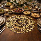 Arabesque Wooden Calligraphic Placemats chargers set