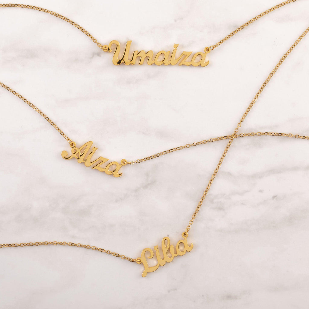 Custom Name Necklace for Women - 18K Gold Plated Personalized Jewelry
