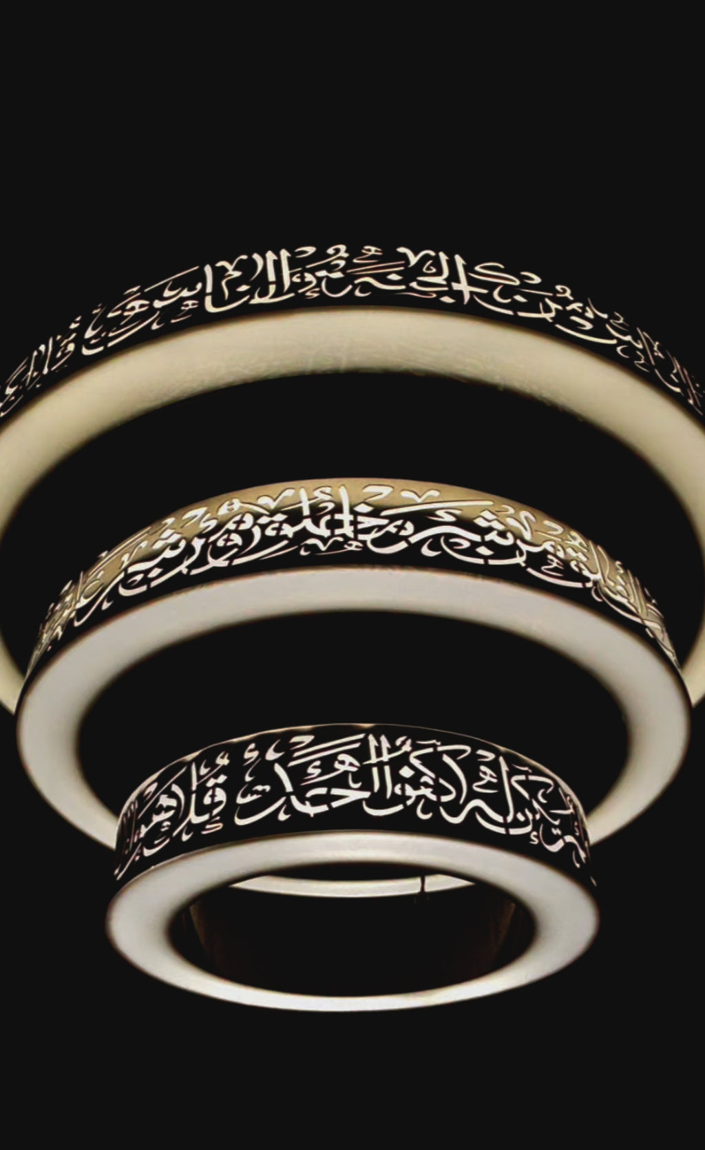 Illuminate with Faith: 3 Qul LED Ring Chandelier(Ready to ship)