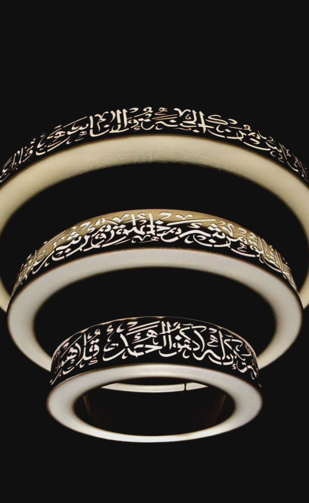 Illuminate with Faith: 3 Qul LED Ring Chandelier(Ready to ship)