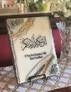 "If You Are Grateful, I Will Give You More" Resin Wood Table Decor (Made to order)