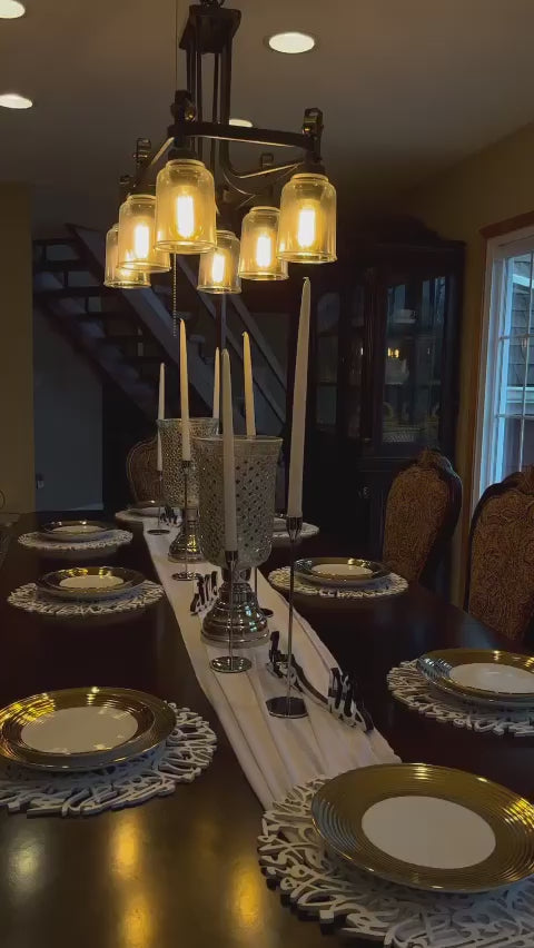 Arabesque Wooden Calligraphic Placemats chargers set