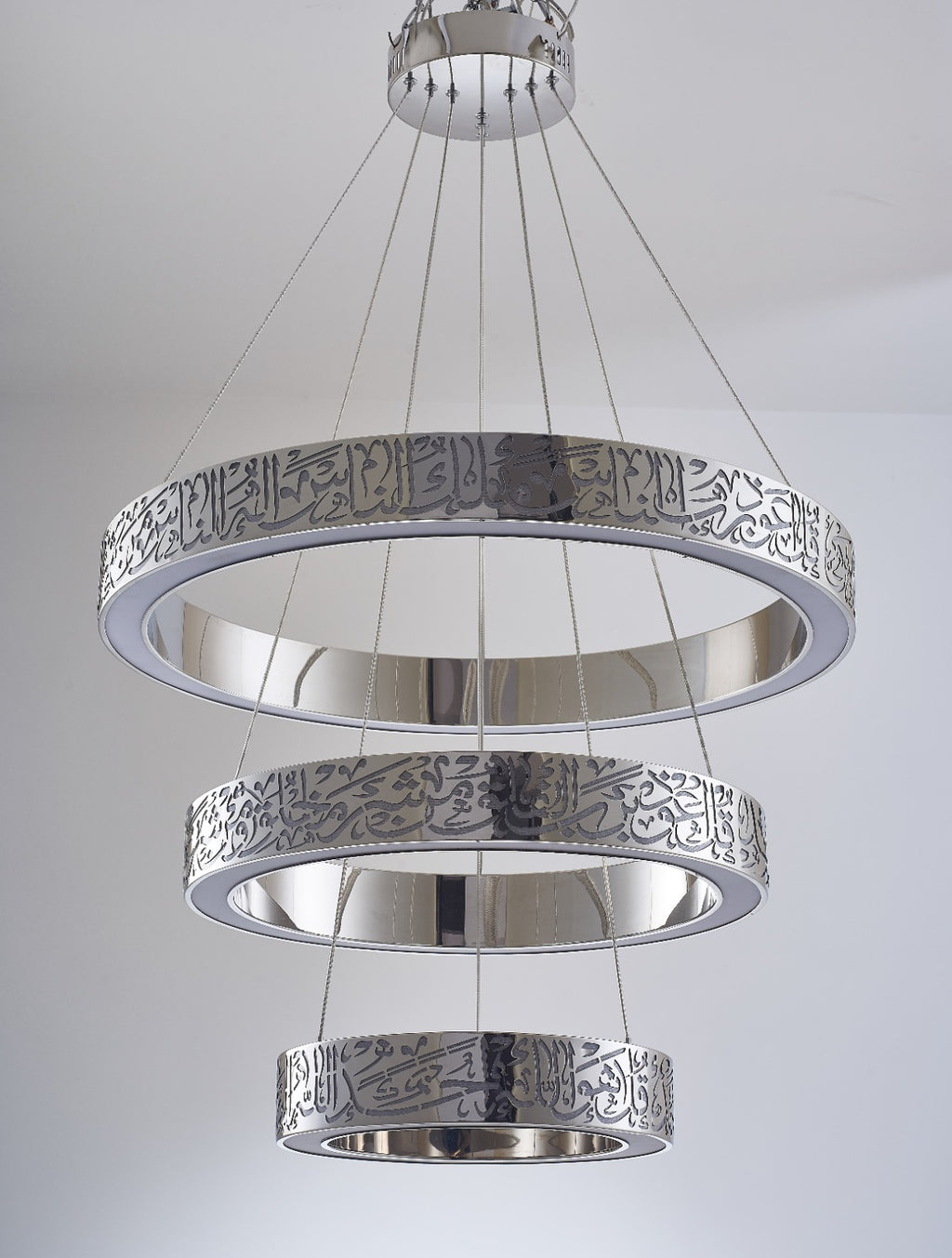 Illuminate with Faith: 3 Qul LED Ring Chandelier(Ready to ship)
