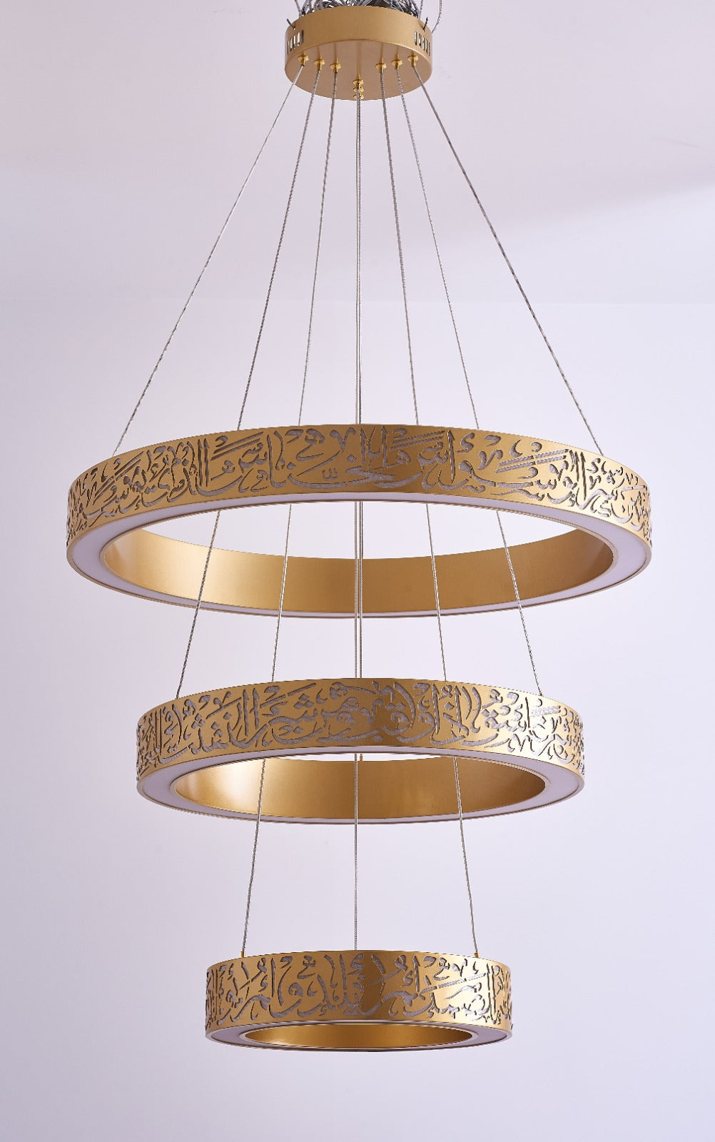 Illuminate with Faith: 3 Qul LED Ring Chandelier(Ready to ship)