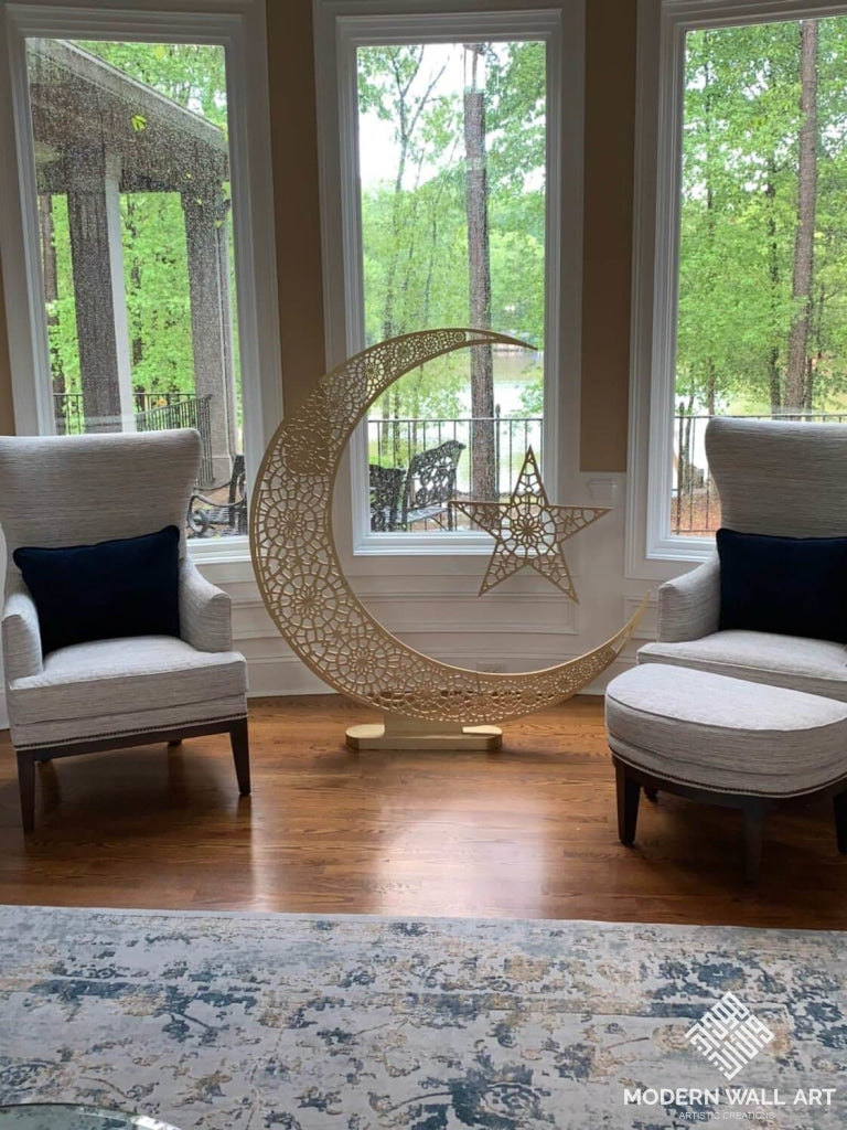Crescent Ramadan Eid Moon Tree Hilal in 3ft to 5ft size - Modern Wall Art