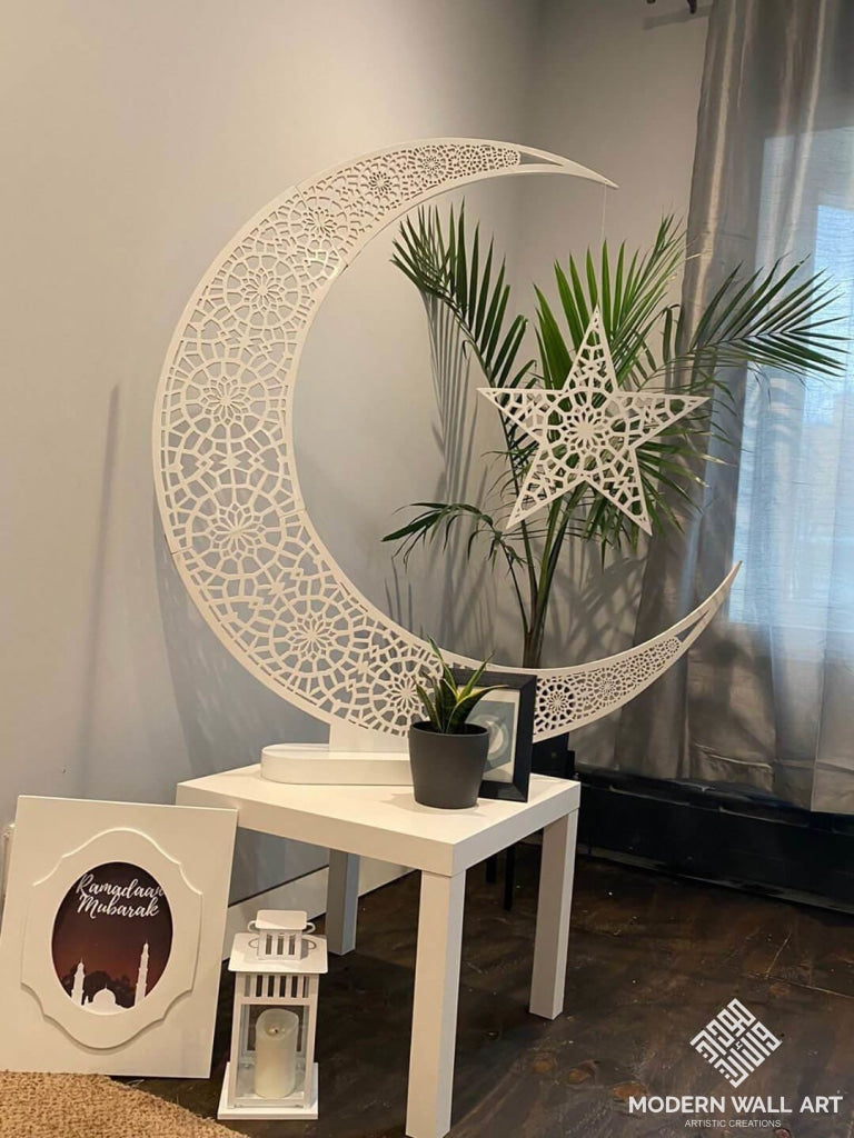 Crescent Ramadan Eid Moon Tree Hilal in 3ft to 5ft size - Modern Wall Art