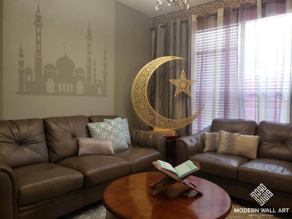 Crescent Ramadan Eid Moon Tree Hilal in 3ft to 5ft size - Modern Wall Art