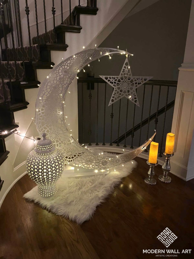 Crescent Ramadan Eid Moon Tree Hilal in 3ft to 5ft size - Modern Wall Art