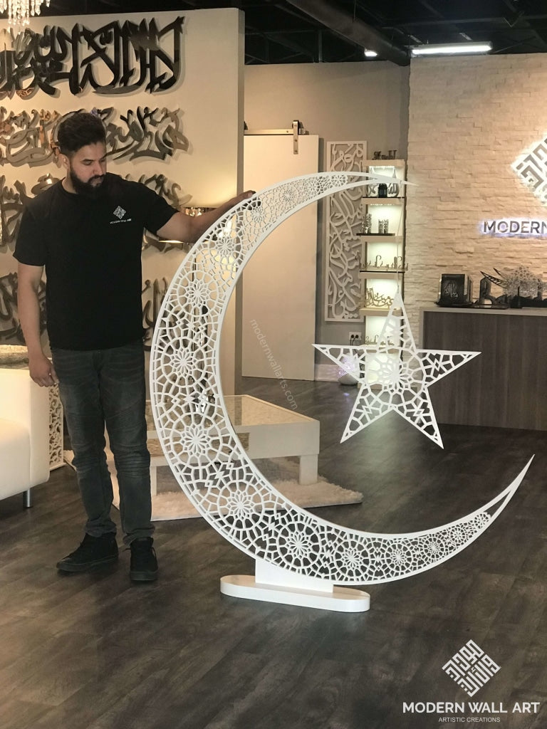Crescent Ramadan Eid Moon Tree Hilal in 3ft to 5ft size - Modern Wall Art