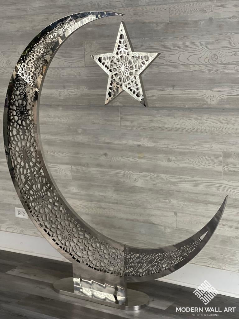 Pre-Order Crescent Ramadan Eid Moon Tree Hilal In 3Ft To 5Ft Size (February Delivery) Stainless